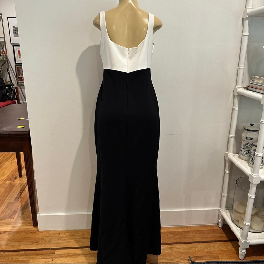 Vintage Badgley Mischka Formal Dress Sz 12 Column Mermaid Color Block - Picture 5 of 8